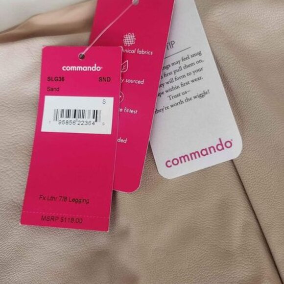 Commando Faux Leather Leggings in Sand - Picture 2 of 3